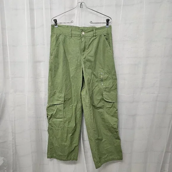 Forever 21 Olive Green Cargo Pants Gorpcore Hiking Utility L - Picture 12 of 12